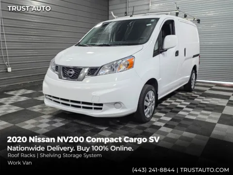 White 2020 Nissan NV200 Compact Cargo SV Minivan/Van w/Shelving Storage System/Roof Racks for sale in Sykesville, MD