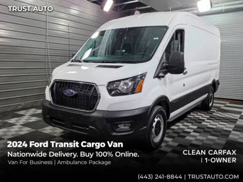 White 2024 Ford Transit T-250 Cargo 148''WB Medium Roof 3.5L V6 Minivan/Van w/Ambulance Pkg for sale in Sykesville, MD