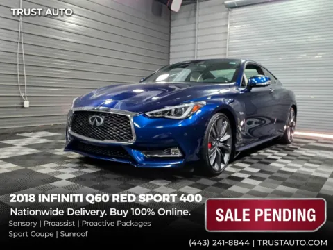 Blue 2018 INFINITI Q60 RED SPORT 400 Coupe w/Sensory/Proassist/Proactive Pkgs for sale in Sykesville, MD