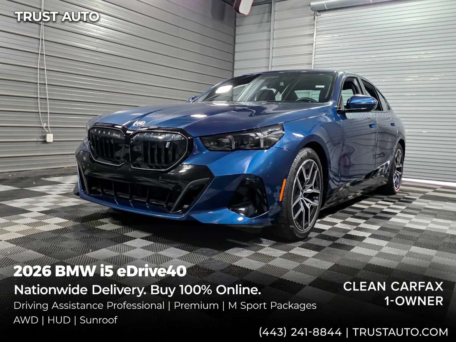 Blue 2026 BMW i5 eDrive40 Electric Premium Sedan w/Driving Assistance Pro/Premium/M Sport Pckgs for sale in Sykesville, MD