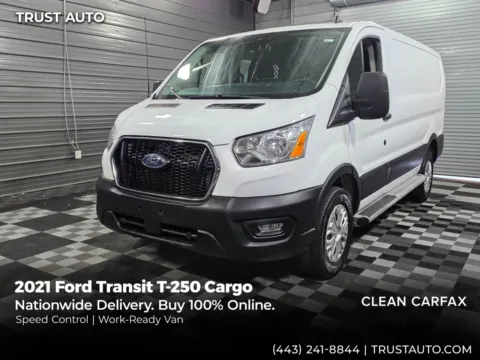 White 2021 Ford Transit T-250 Cargo 130'' Low Roof Minivan/Van for sale in Sykesville, MD