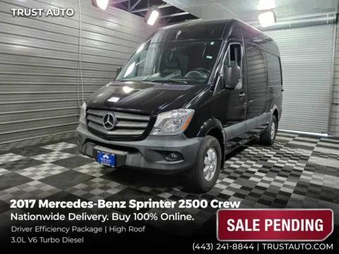 Black 2017 Mercedes-Benz Sprinter 2500 Crew 144'WB High Roof 3.0L V6 Turbo Diesel Minivan/Van for sale in Sykesville, MD
