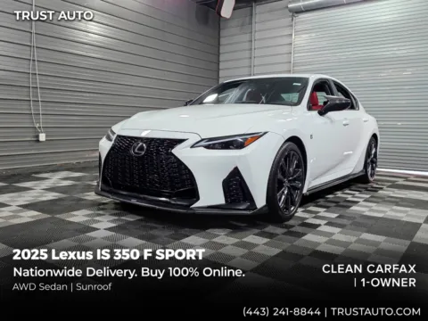 White 2025 Lexus IS 350 F SPORT AWD 4-Door Sedan for sale in Sykesville, MD