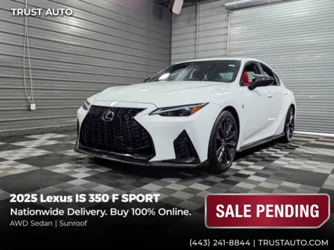 White 2025 Lexus IS 350 F SPORT AWD 4-Door Sedan for sale in Sykesville, MD