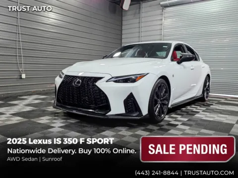 White 2025 Lexus IS 350 F SPORT AWD 4-Door Sedan for sale in Sykesville, MD
