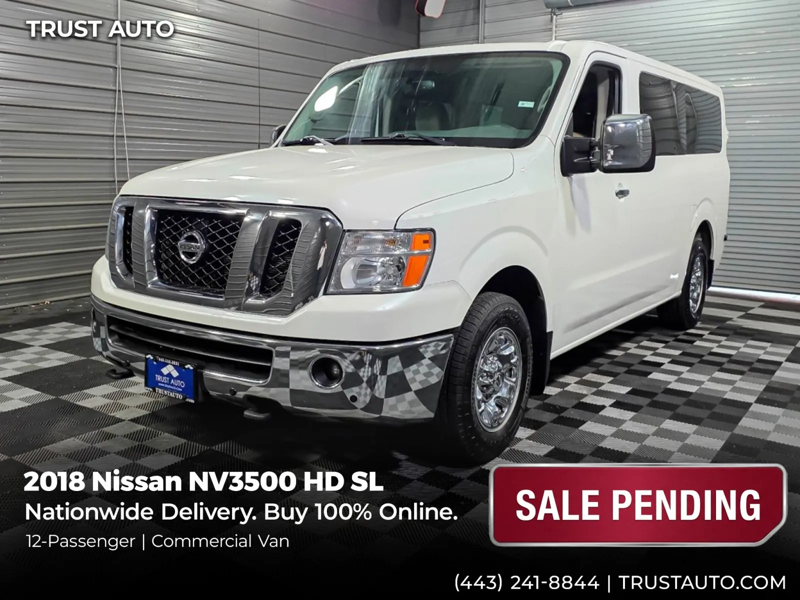 2018 Nissan NV3500 HD 12-Passenger SL Low Roof Minivan/Van for sale in Sykesville, MD
