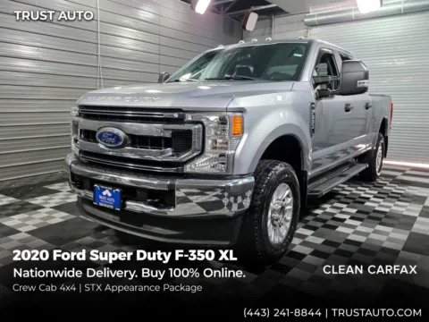 Silver 2020 Ford Super Duty F-350 SRW XL 4WD Crew Cab 7.3L V8 Godzilla Pickup Truck w/STX Appearance Pckg for sale in Sykesville, MD