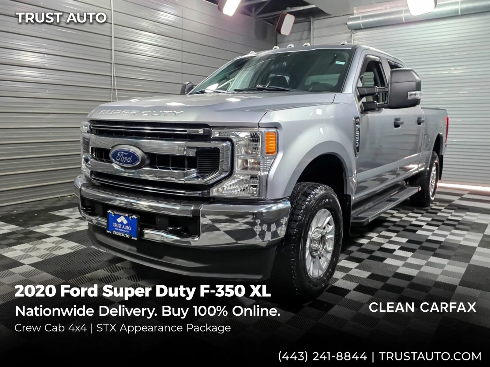 Silver 2020 Ford Super Duty F-350 SRW XL 4WD Crew Cab 7.3L V8 Godzilla Pickup Truck w/STX Appearance Pckg for sale in Sykesville, MD
