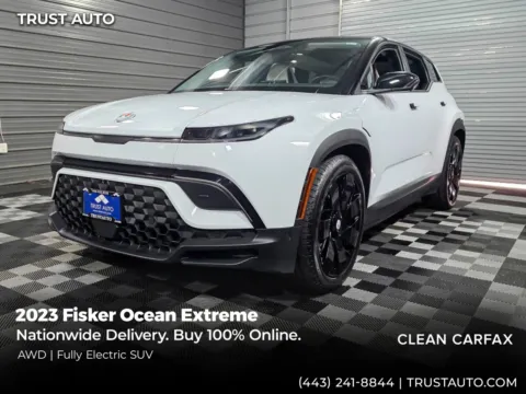 White 2023 Fisker Ocean Extreme AWD Electric SUV for sale in Sykesville, MD