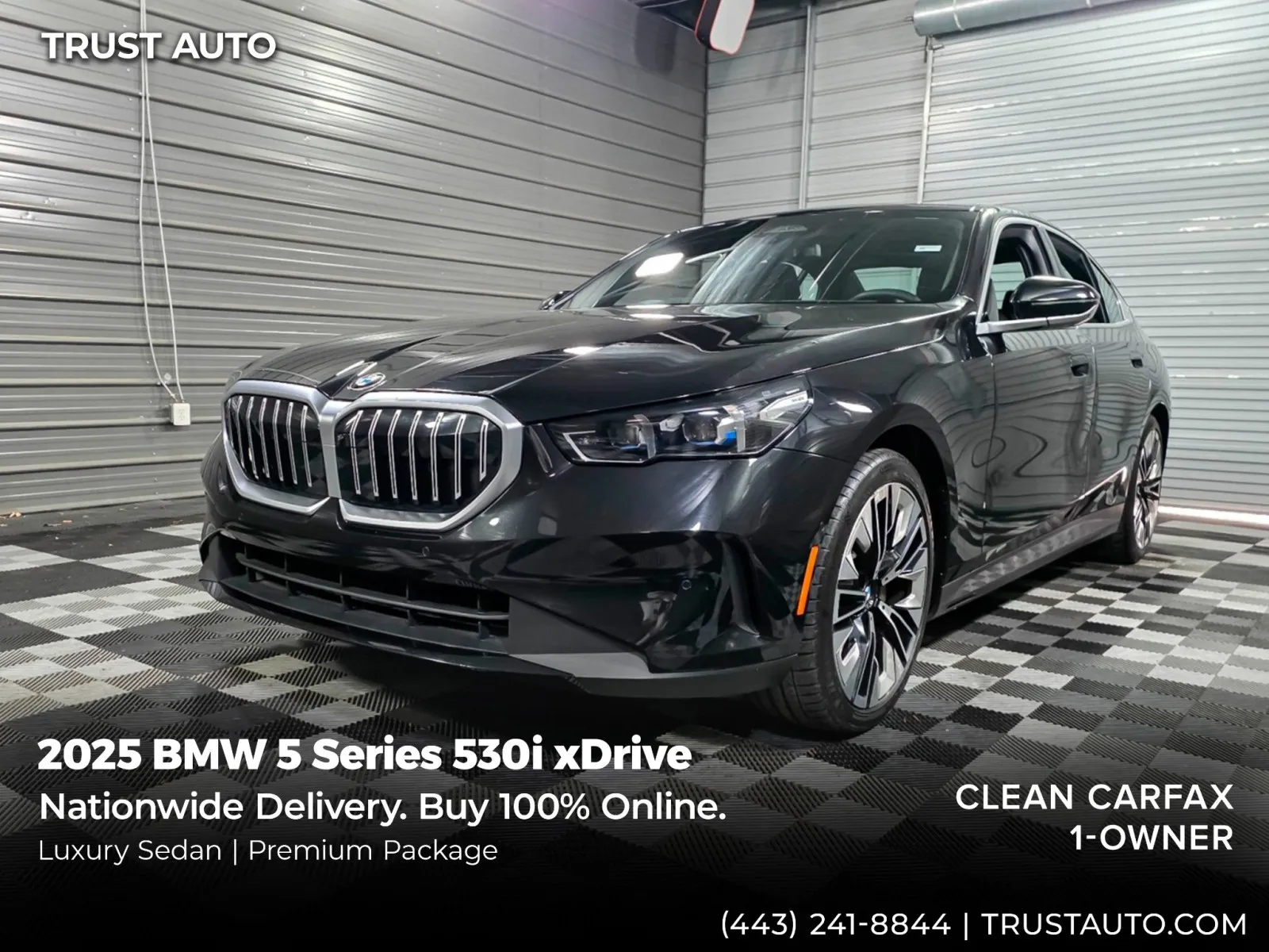 Black 2025 BMW 5 Series 530i xDrive AWD Luxury Sedan w/Premium Pkg for sale in Sykesville, MD