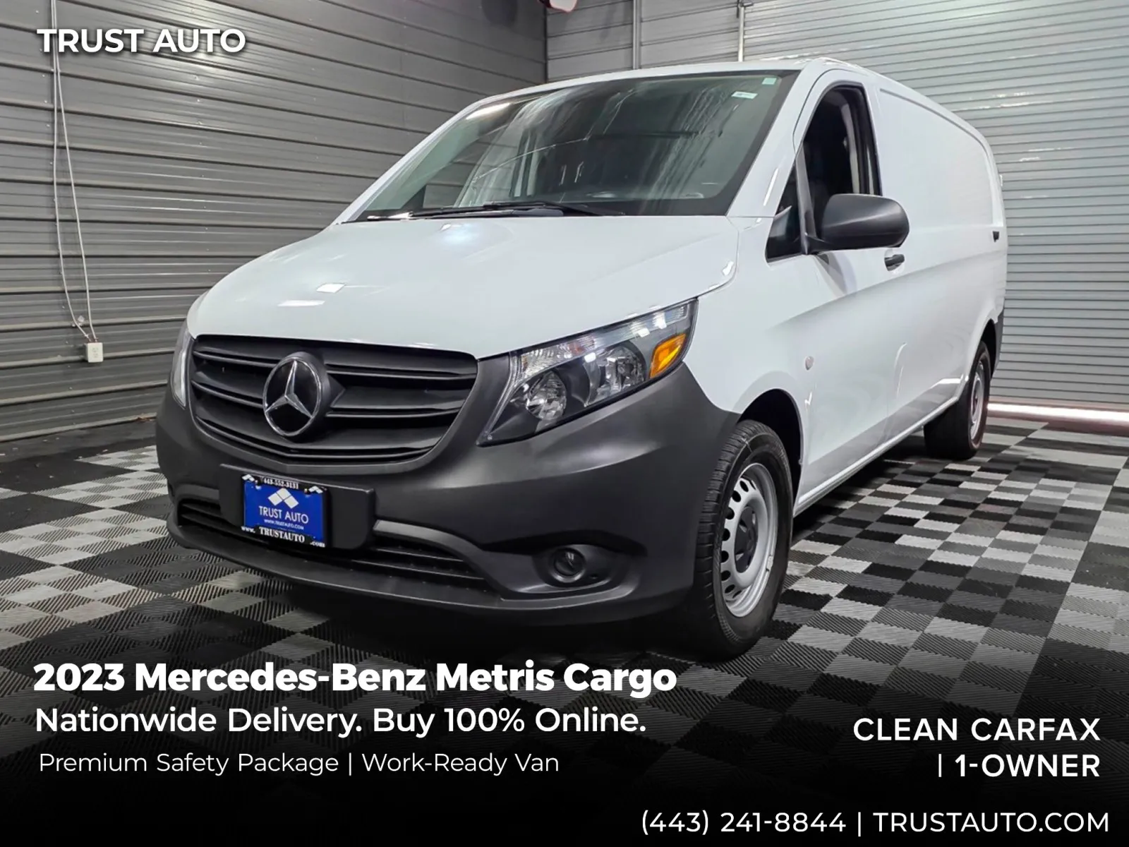 White 2023 Mercedes-Benz Metris Cargo 135''WB Standard Roof Minivan/Van w/Premium Safety Pkg for sale in Sykesville, MD