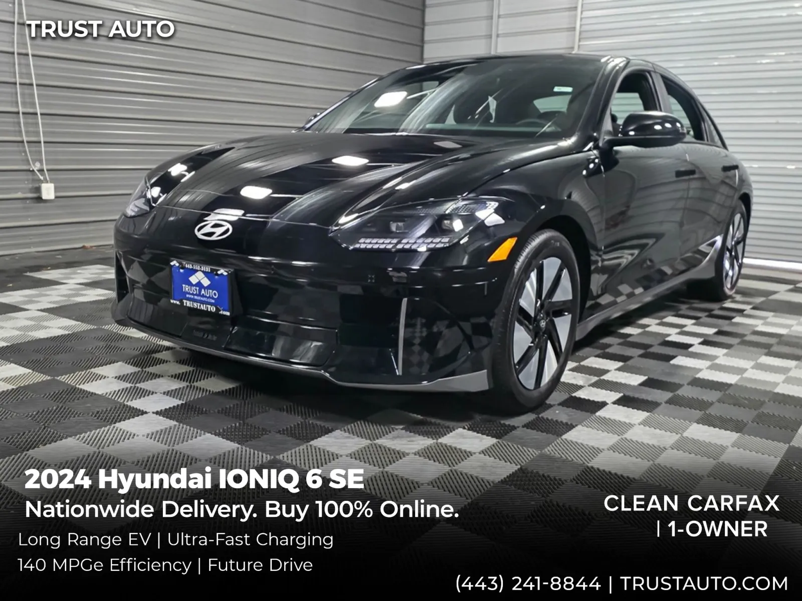 Black 2024 Hyundai IONIQ 6 SE Long Range Electric Sedan for sale in Sykesville, MD