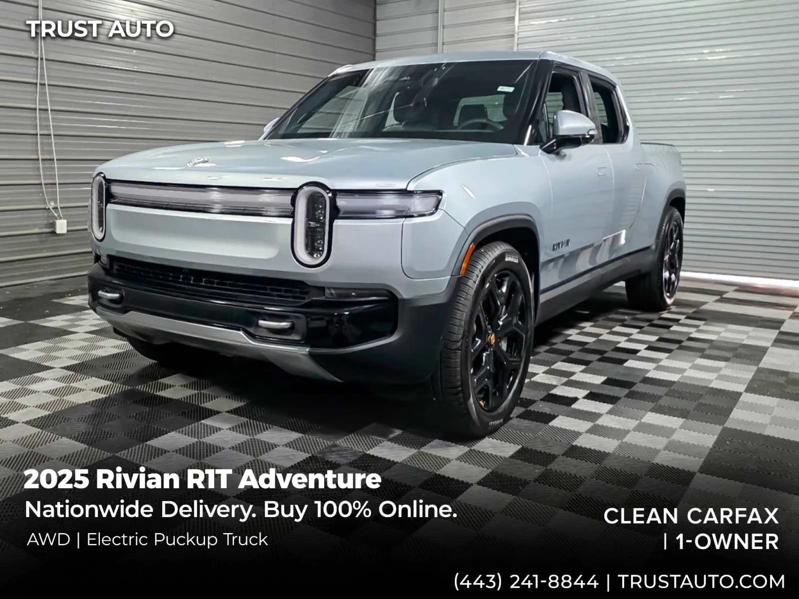 White 2025 Rivian R1T Adventure Dual-Motor Large Pack 4WD Electric Pickup Truck for sale in Sykesville, MD