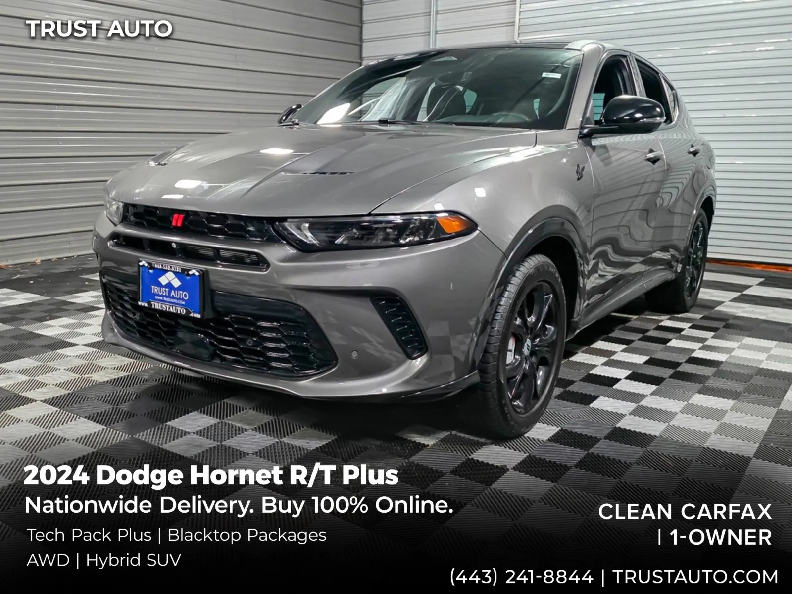 Gray 2024 Dodge Hornet R/T Plus AWD Hybrid SUV w/Tech Pack Plus/Blacktop Pkgs for sale in Sykesville, MD