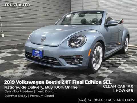 Blue 2019 Volkswagen Beetle Final Edition SEL Soft-Top Convertible for sale in Sykesville, MD