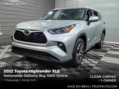 Silver 2022 Toyota Highlander XLE 7-Passenger SUV for sale in Sykesville, MD