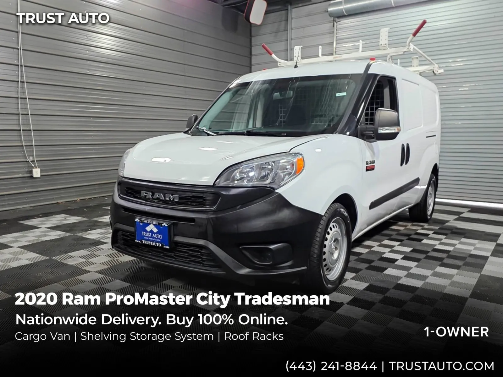 2020 Ram ProMaster City Tradesman Cargo Minivan/Van w/Shelving Storage System/Roof Racks for sale in Sykesville, MD