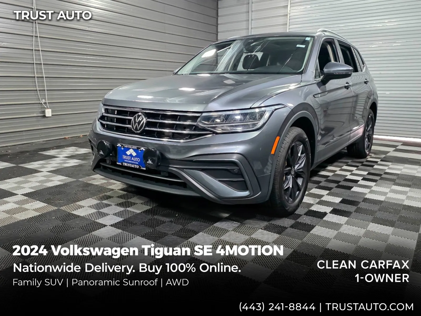 Gray 2024 Volkswagen Tiguan SE 4MOTION AWD SUV for sale in Sykesville, MD