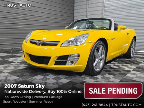 Yellow 2007 Saturn Sky Soft-Top Convertible/Coupe for sale in Sykesville, MD