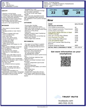 Photos of 2007 Saturn Sky Soft-Top Convertible/Coupe for sale in Sykesville, MD at Trust Auto