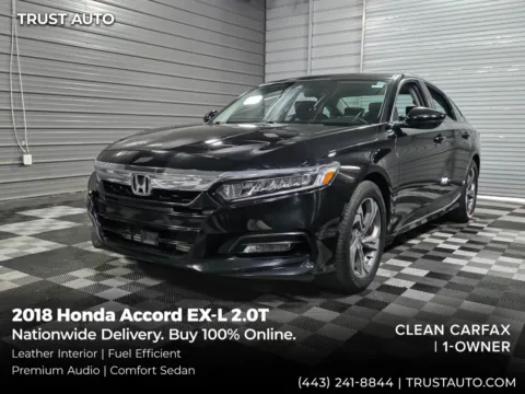 Black 2018 Honda Accord EX-L 2.0T 4-Door Sedan for sale in Sykesville, MD