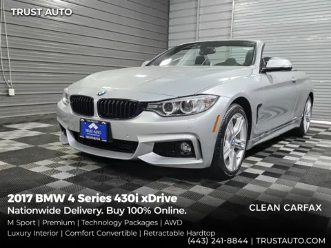 Silver 2017 BMW 4 Series 430i xDrive AWD Soft-Top Convertible Cabriolet w/M Sport/Premium/Technology Pkgs for sale in Sykesville, MD