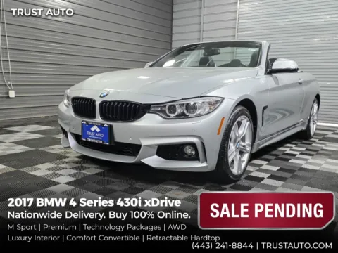 Silver 2017 BMW 4 Series 430i xDrive AWD Soft-Top Convertible Cabriolet w/M Sport/Premium for sale in Sykesville, MD