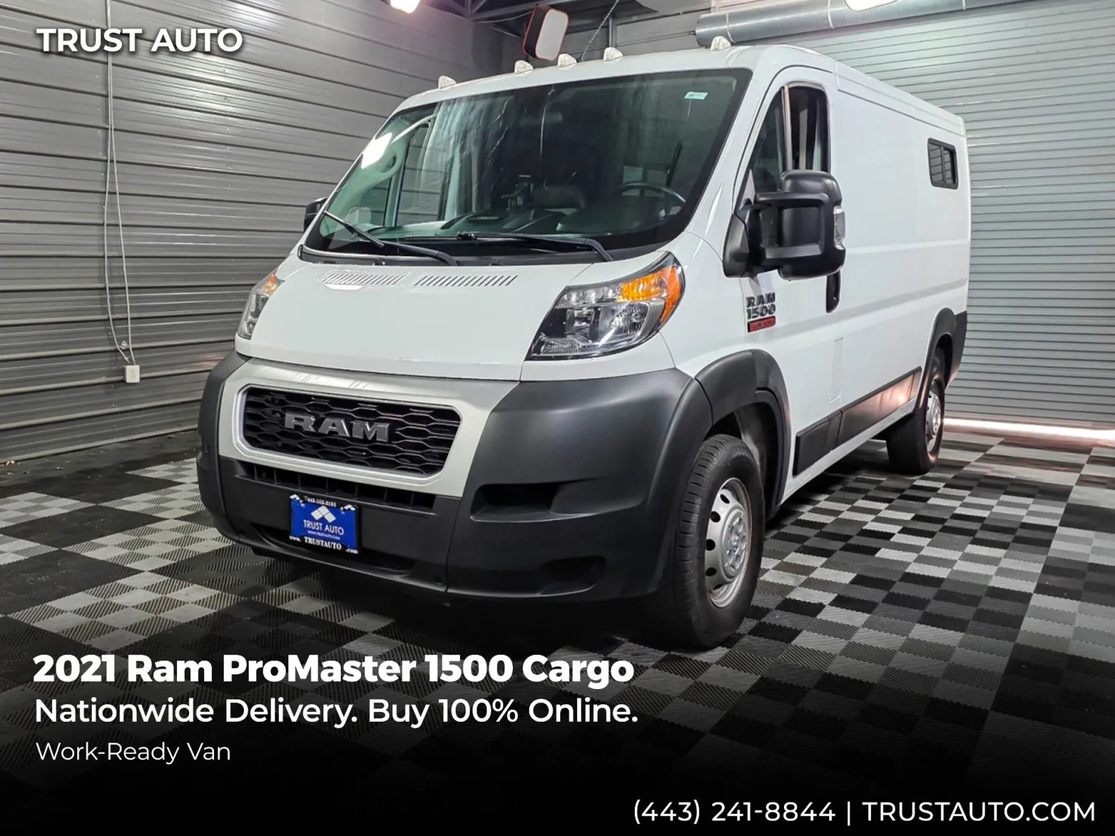 White 2021 Ram ProMaster 1500 Cargo 136''WB Low Roof Minivan/Van for sale in Sykesville, MD
