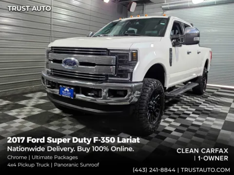 White 2017 Ford Super Duty F-350 SRW Lariat 4WD Crew Cab Pickup Truck w/Ultimate Pkg for sale in Sykesville, MD