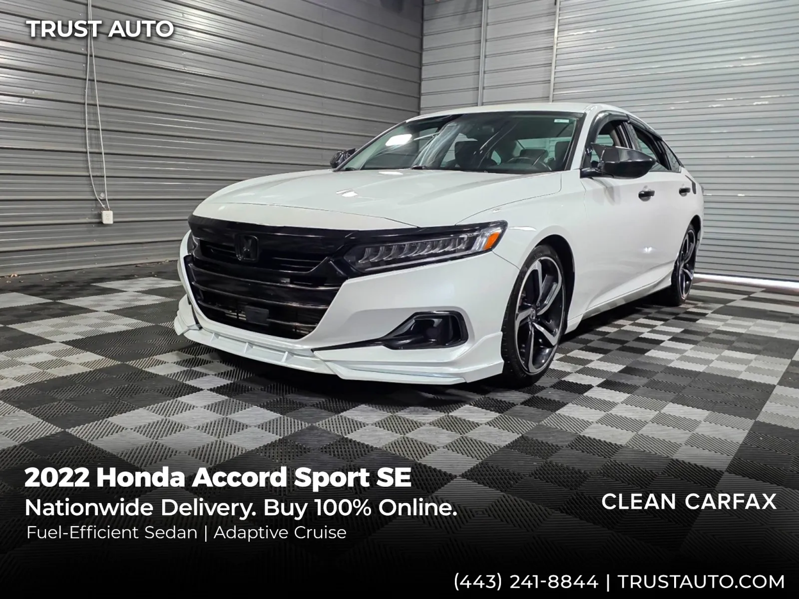 White 2022 Honda Accord Sport SE 4-Door Sedan for sale in Sykesville, MD