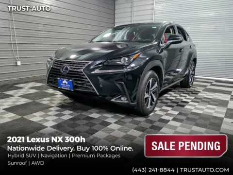 Black 2021 Lexus NX 300h AWD Hybrid-Electric SUV for sale in Sykesville, MD