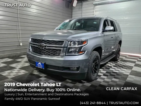Gray 2019 Chevrolet Tahoe LT 4WD 8-Passenger Luxury SUV w/Entertainment/Luxury Pckgs for sale in Sykesville, MD