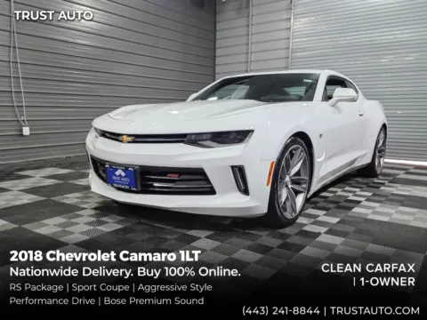White 2018 Chevrolet Camaro 1LT Sport Coupe w/RS Pkg for sale in Sykesville, MD