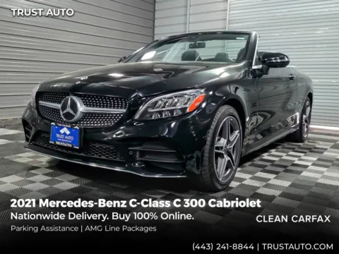 Black 2021 Mercedes-Benz C-Class C 300 4MATIC AWD Convertible w/Parking Assist Pkg for sale in Sykesville, MD