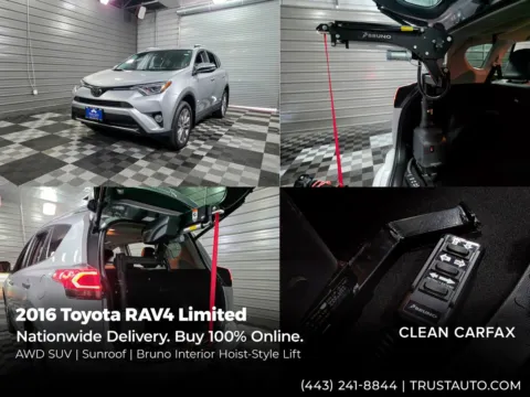 Silver 2016 Toyota RAV4 Limited AWD SUV w/Bruno Interior Hoist-Style Lift for sale in Sykesville, MD