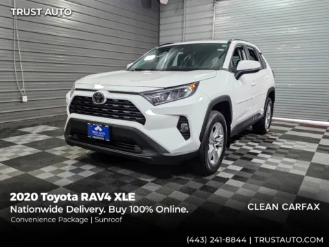 White 2020 Toyota RAV4 XLE AWD SUV for sale in Sykesville, MD