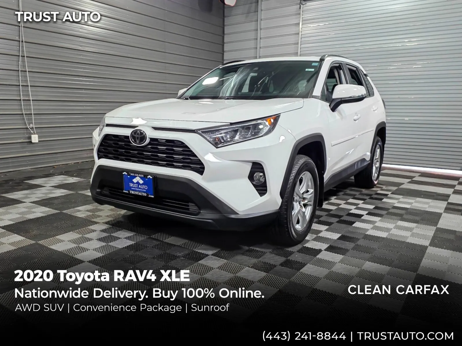 White 2020 Toyota RAV4 XLE AWD SUV for sale in Sykesville, MD