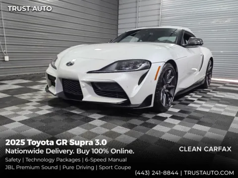 White 2025 Toyota GR Supra 3.0 6-Speed Manual Luxury Coupe w/Safety/Technology Pkgs for sale in Sykesville, MD