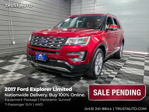 Red 2017 Ford Explorer Limited 4WD 7-Passenger SUV w/Equipment Pkg for sale in Sykesville, MD