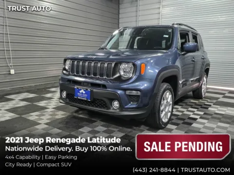 Blue 2021 Jeep Renegade Latitude 4WD SUV for sale in Sykesville, MD