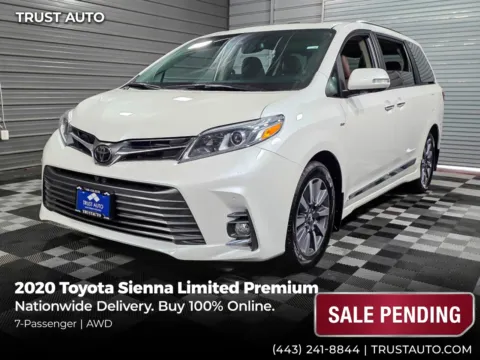 White 2020 Toyota Sienna Limited Premium AWD 7-Passenger Minivan/Van for sale in Sykesville, MD