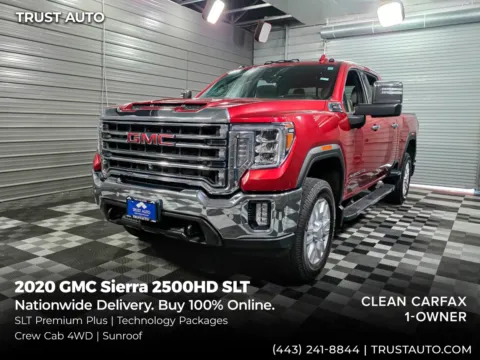 Red 2020 GMC Sierra 2500HD SLT 4WD Crew Cab Pickup Truck w/Premium Plus/Technology Pkgs for sale in Sykesville, MD