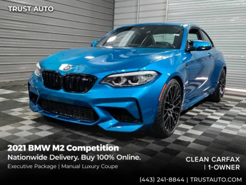 Blue 2021 BMW M2 Competition 6-Speed Manual Luxury Coupe w/Executive Pkg for sale in Sykesville, MD