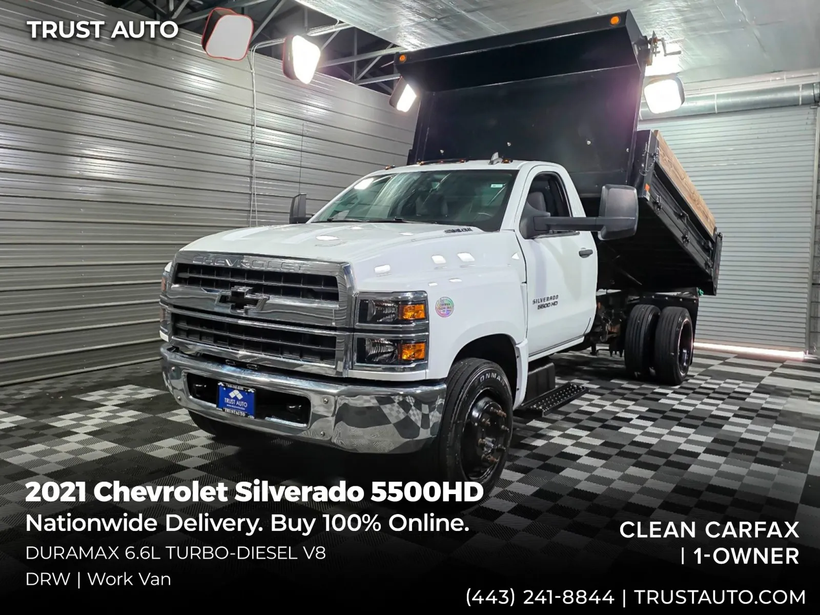 White 2021 Chevrolet Silverado 5500HD Work Truck Regular Cab DRW RWD for sale in Sykesville, MD