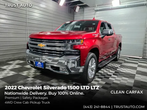 Red 2022 Chevrolet Silverado 1500 LTD LTZ 4WD 6.2L V8 Crew Cab Pickup Truck w/Premium Pkg for sale in Sykesville, MD