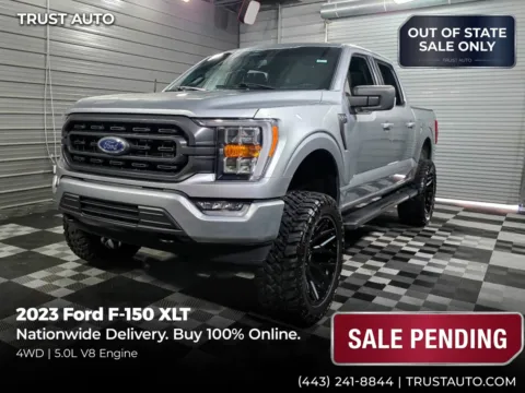 Silver 2023 Ford F-150 XLT 4WD 5.0L V8 Crew Cab Pickup Truck for sale in Sykesville, MD