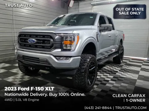 Silver 2023 Ford F-150 XLT 4WD 5.0L V8 Crew Cab Pickup Truck for sale in Sykesville, MD