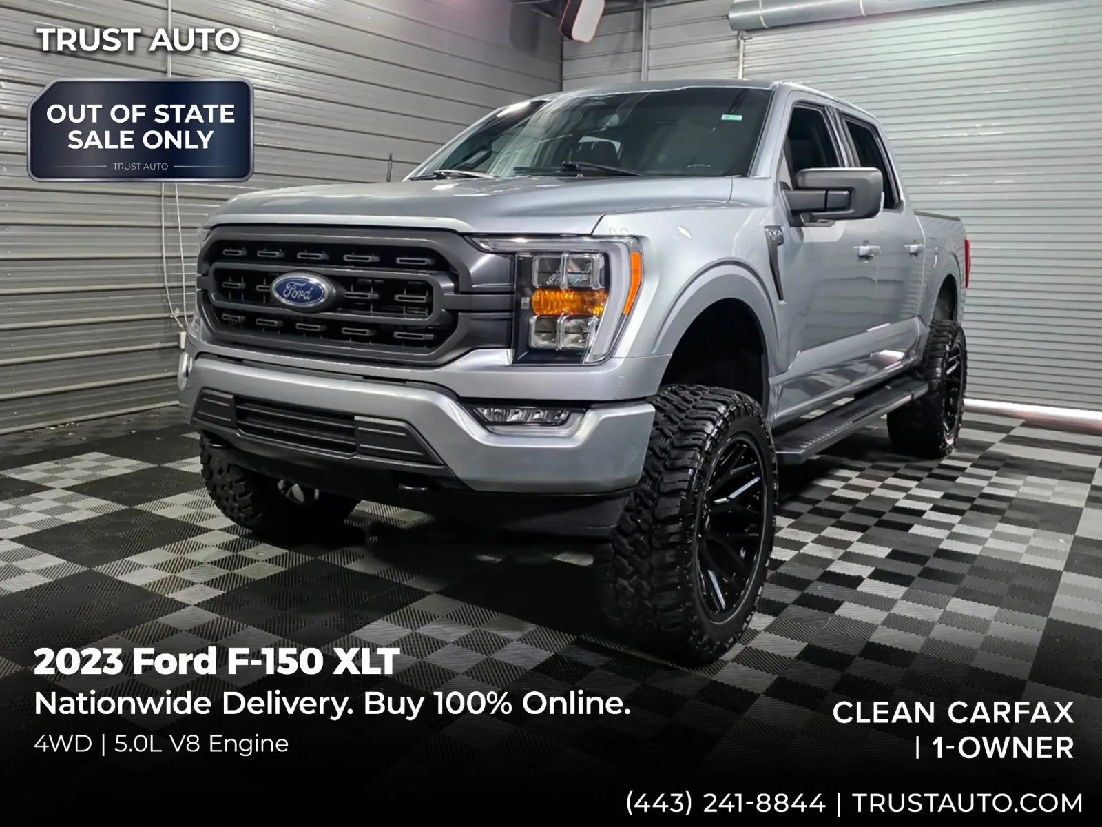 Silver 2023 Ford F-150 XLT 4WD Crew Cab Pickup Truck for sale in Sykesville, MD