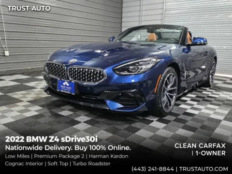 Blue 2022 BMW Z4 sDrive30i Roadster Soft-Top Luxury Convertible w/Premium 2 Pkg for sale in Sykesville, MD