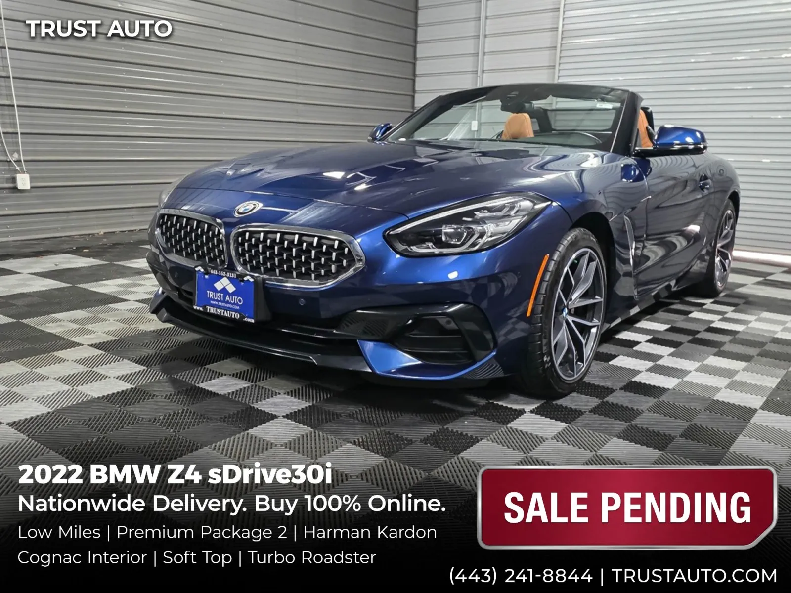 2022 BMW Z4 sDrive30i Roadster Soft-Top Luxury Convertible w/Premium 2 Pkg for sale in Sykesville, MD